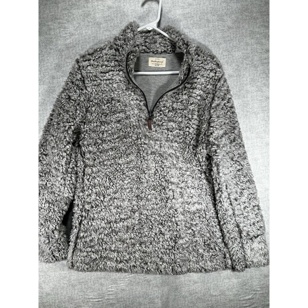 Weatherproof Vintage Women’s Gray 1/4 Quarter Zip Sherpa Faux Fur Sweatshirt M